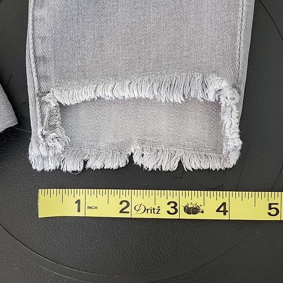 DL1961 Florence Instasculpt Cropped Raw Edge Skinny Gray Denim Jeans 27 FLAWS - Picture 11 of 15